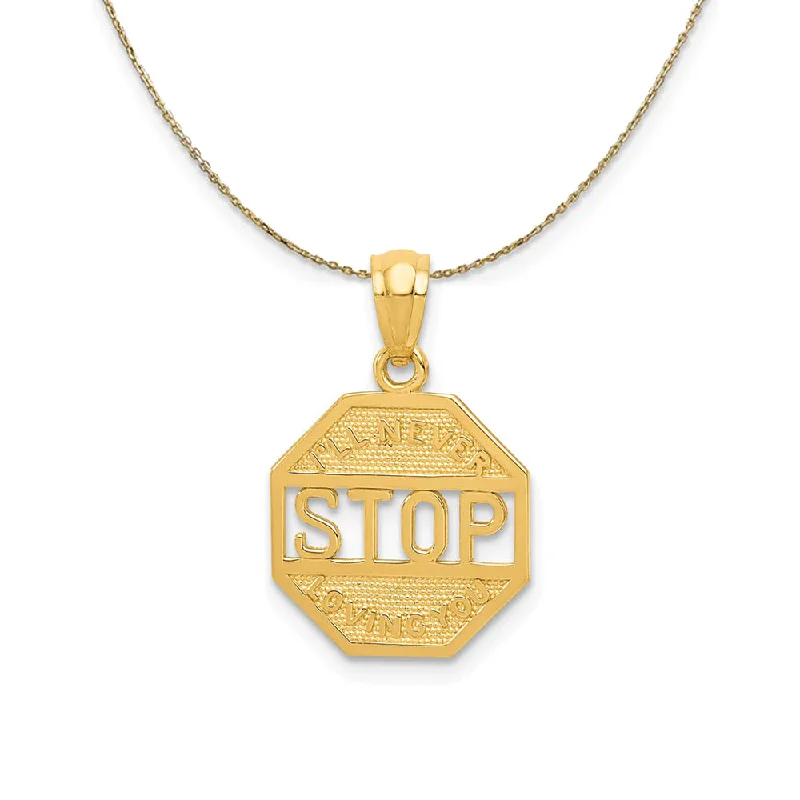 14k Yellow Gold I'll Never Stop Loving You Necklace