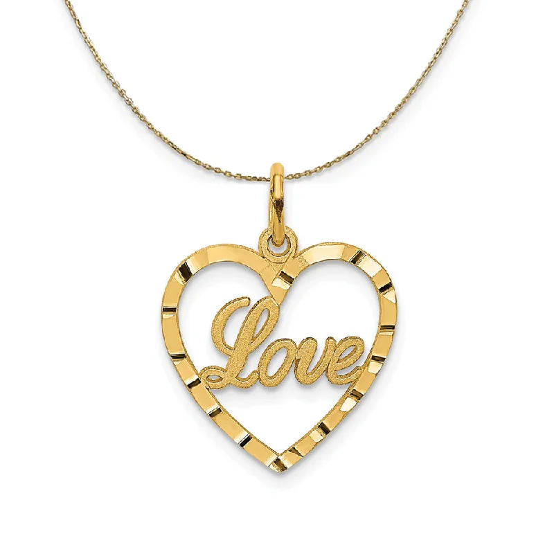 14k Yellow Gold Love Heart Necklace