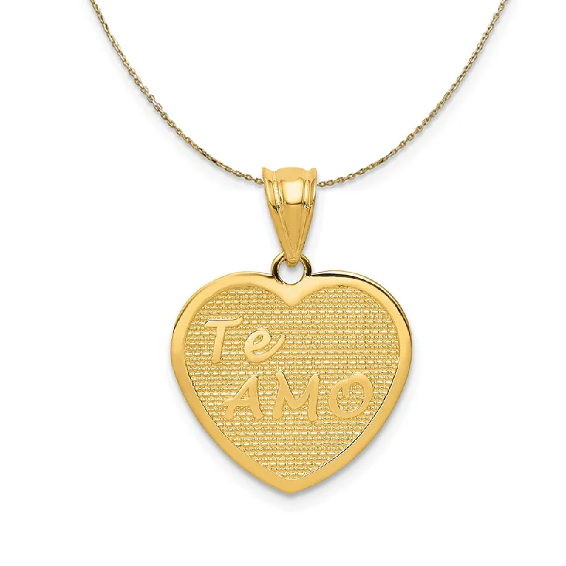 14k Yellow Gold TeAmo Heart Necklace