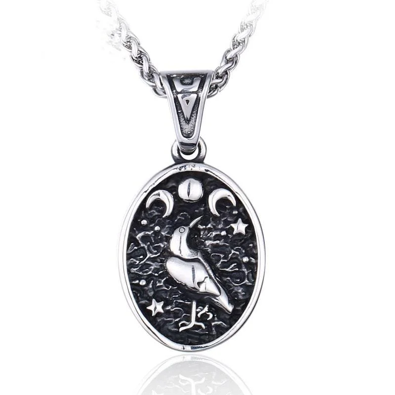 Men's Punk Oval Bird Necklace