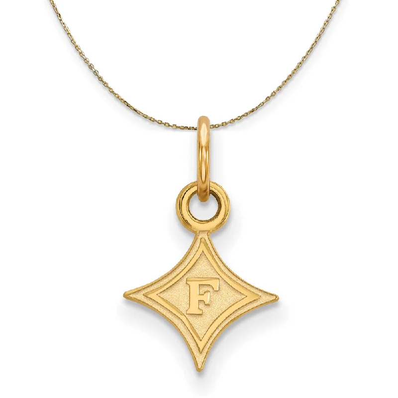 14k Yellow Gold Furman U X-Small Logo Necklace