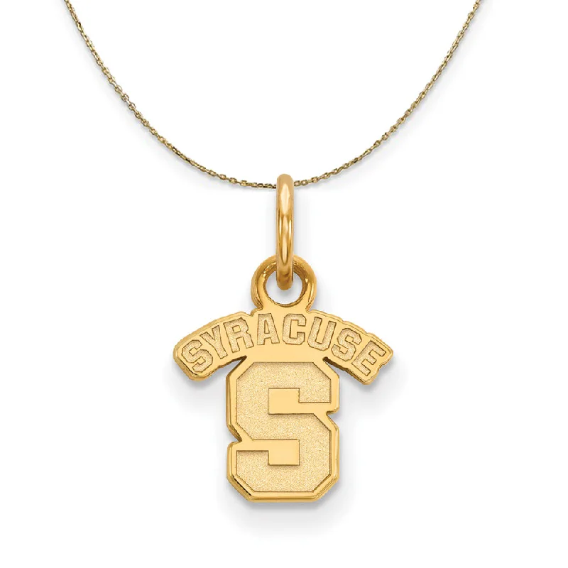 14k Yellow Gold Syracuse U. X-Small Logo Necklace