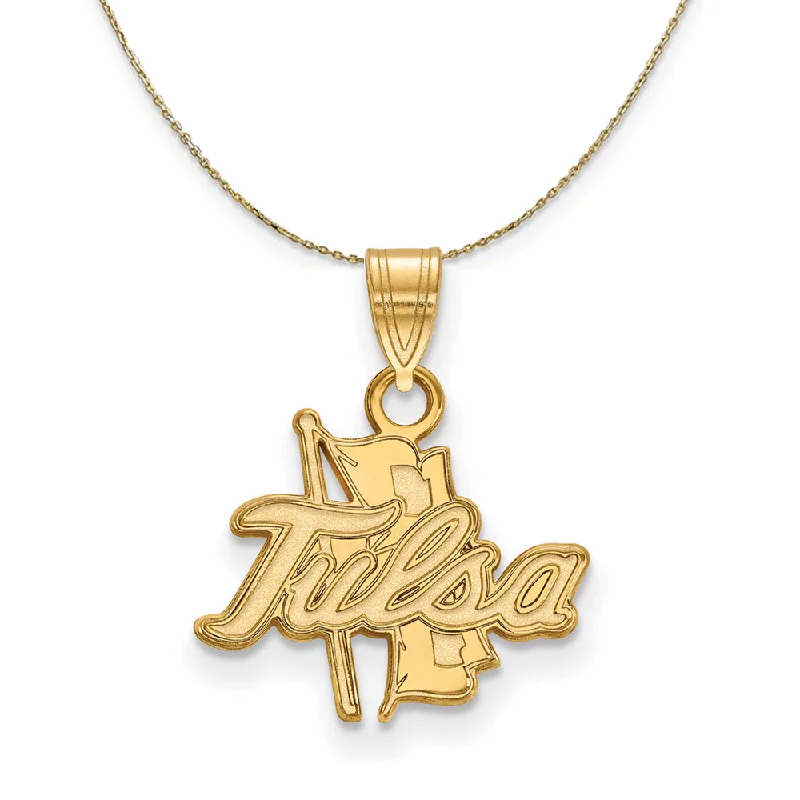 14k Yellow Gold The U. of Tulsa Small Logo Necklace