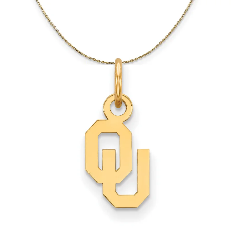 14k Yellow Gold U. of Oklahoma X-Small Necklace