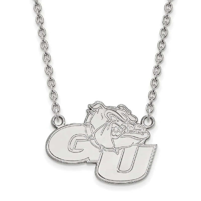 Sterling Silver Gonzaga U Large "GU' Mascot Pendant Necklace