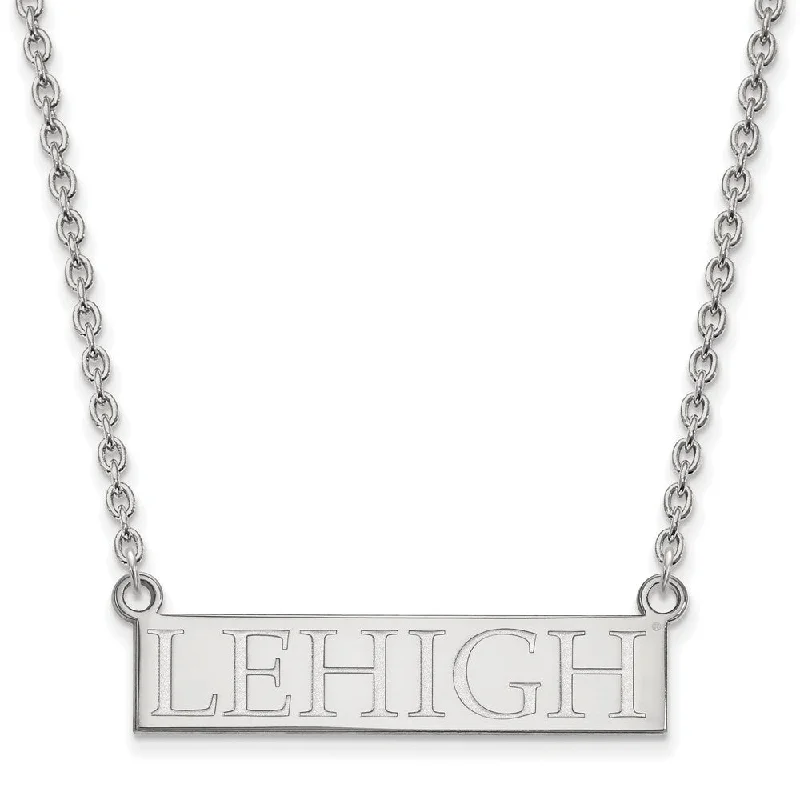 Sterling Silver Lehigh U Large 'LEHIGH' Pendant Necklace