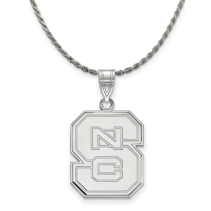 Sterling Silver North Carolina Large 'NCS' Necklace