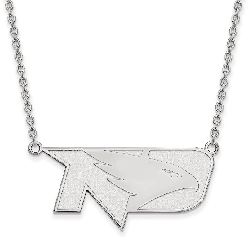 Sterling Silver North Dakota Large Logo Pendant Necklace