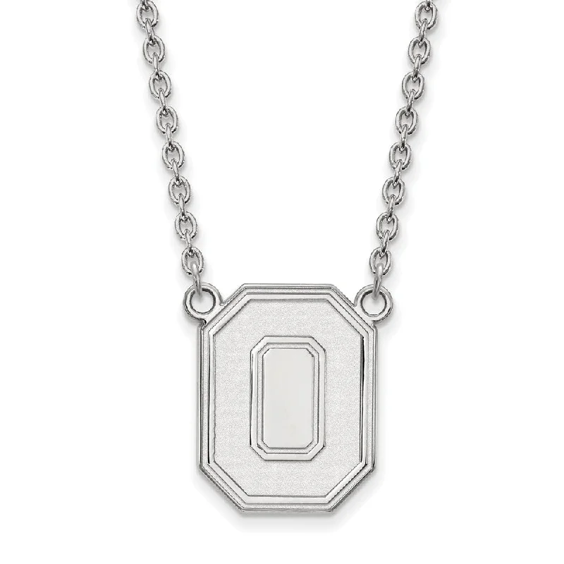 Sterling Silver Ohio State Large Logo 'O' Logo Pendant Necklace