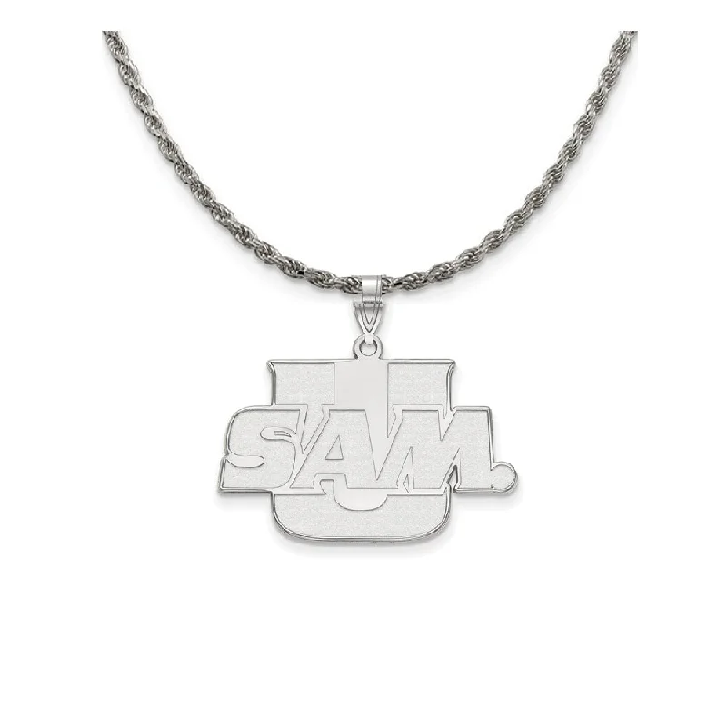 Sterling Silver Samford U. Lg 'U SAM' Pendant Necklace