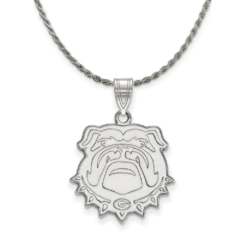 Sterling Silver U. of Georgia Large Logo Necklace