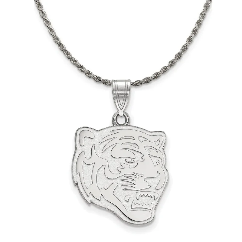 Sterling Silver U. of Memphis Large Tigers Logo Necklace