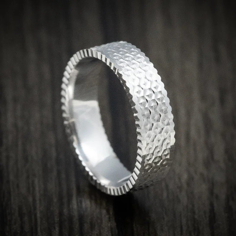 14K White Gold Men's Ring Custom Wedding Band