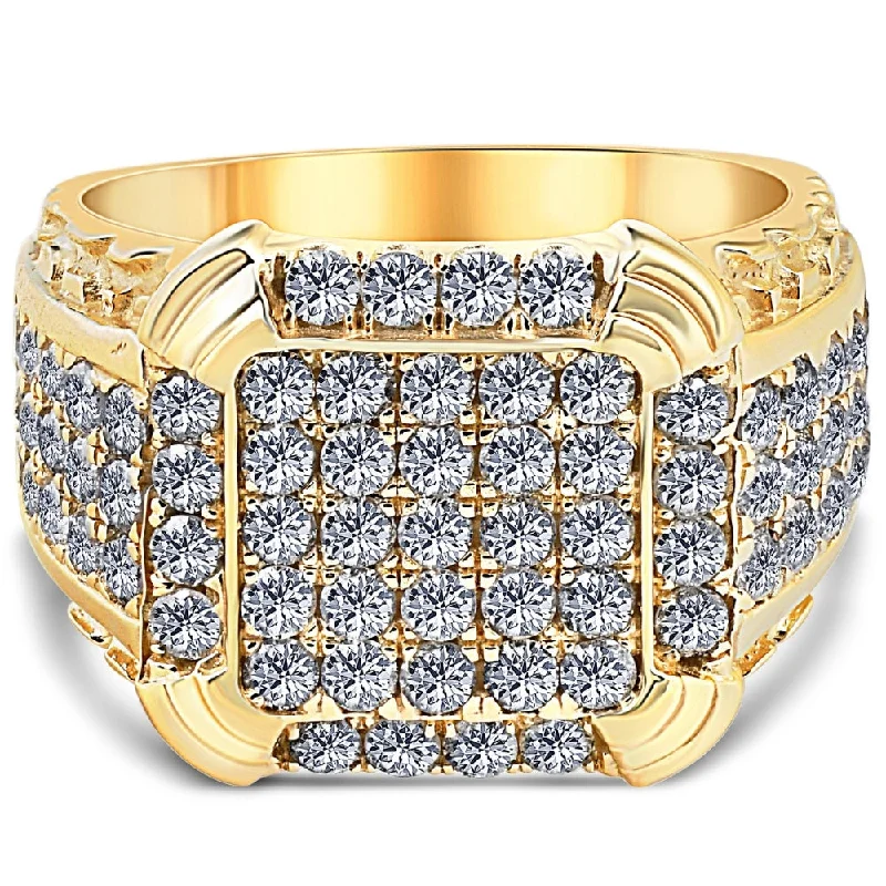 2 1/4Ct Diamond Mens Ring in 10k Yellow Gold