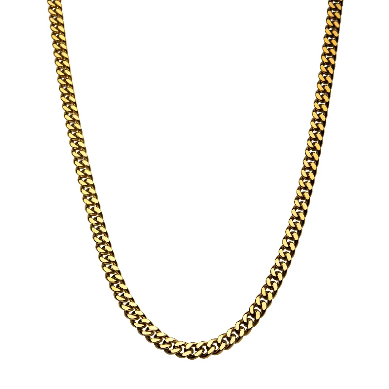 22" Gold Plated Stainless Steel Cuban Link Necklace- 8mm