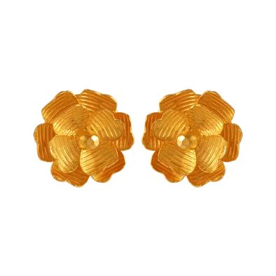 22k Flowery Gold Earrings From Goldlites Collection