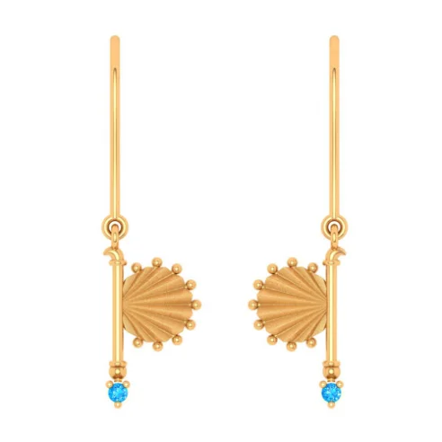 22k Gold Earrings With Dangle Design From Goldlites Collection