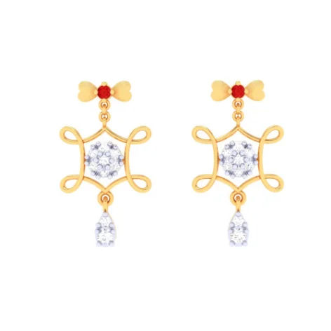 22k Gold Earrings With Stone From Goldlites Collection