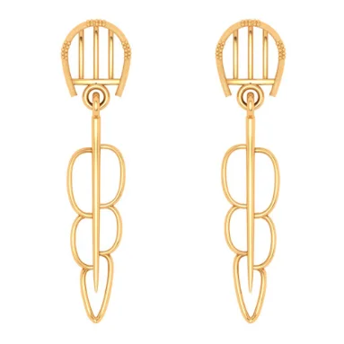 22k High Purity Gold Earrings, Dangle  For Any Festive Occasion