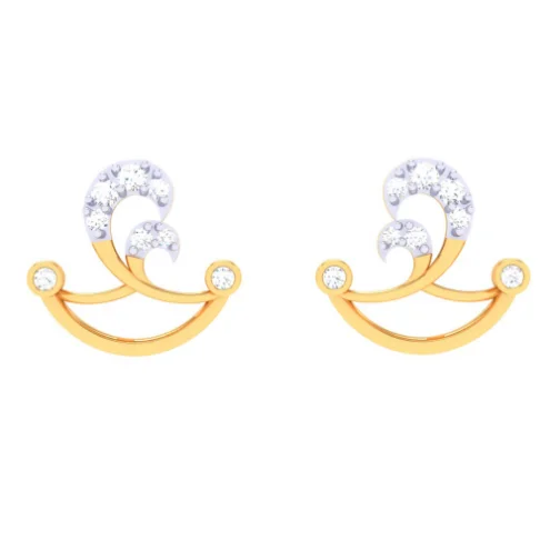 22k Lovely Stud Earrings For Ladies From Pc Chandra Goldlites Collection