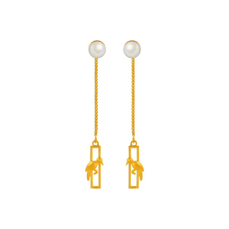 22k Sleek Gold Earrings Design For You