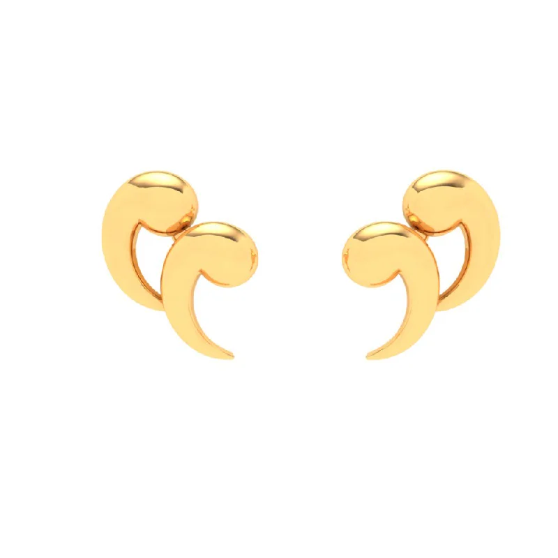 22KT Double Quotation Shaped Gold Stud Earrings From Goldlites Collection