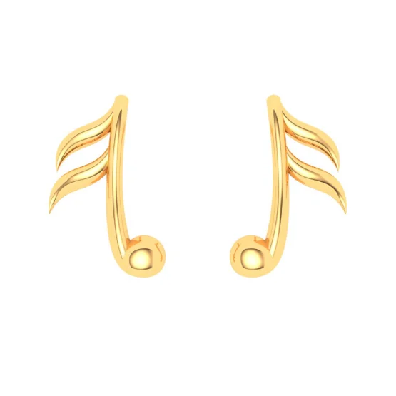 22KT Musical Note Gold Earrings From Goldlites Collection