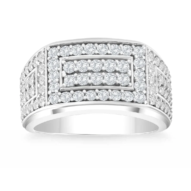 2Ct Men's Diamond Ring in 14k Gold Lab Grown