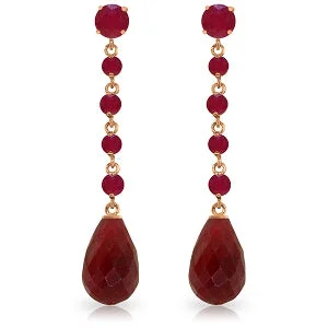 31.6 Carat 14K Solid Rose Gold Ruby Drop Earrings