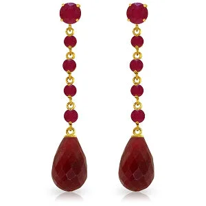 31.6 Carat 14K Solid Yellow Gold New View Ruby Earrings