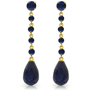 31.6 Carat 14K Solid Yellow Gold New View Sapphire Earrings