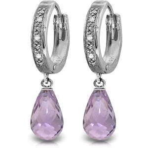 4.54 Carat 14K Solid White Gold Zelda Amethyst Diamond Earrings