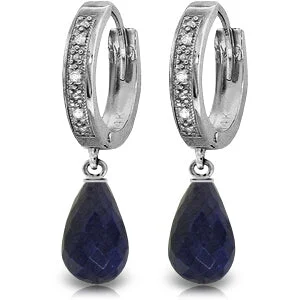 6.64 Carat 14K Solid White Gold Impeccable Taste Sapphire Diamond Earrings