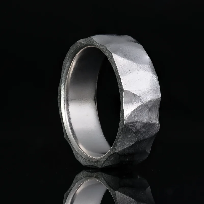 8mm Obsidian Sterling Silver Ring