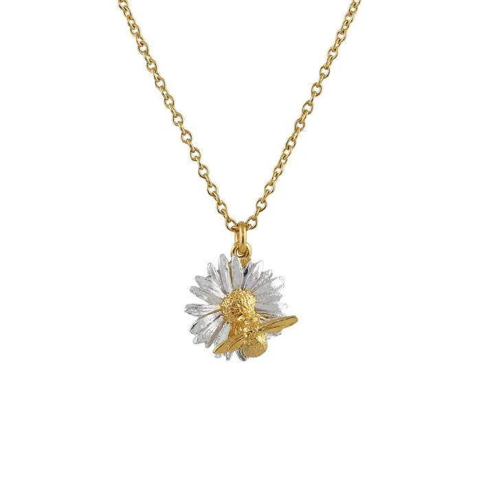 Alex Monroe Daisy with Teeny Weeny Bee Necklace