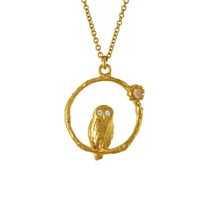 Alex Monroe Owl And Moonstone Necklace