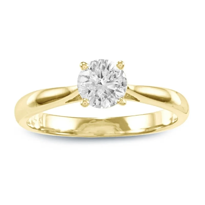 Auriya 14k Gold 1ctw Round Solitaire Diamond Engagement Ring (J-K, I2-I3)