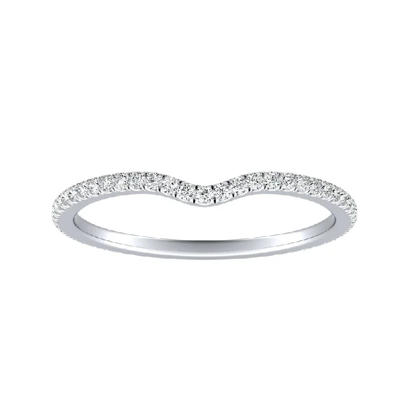 Auriya Platinum 1/5ctw Contoured Diamond Wedding Band