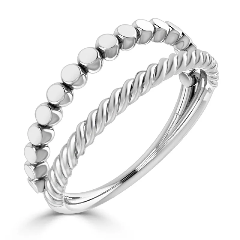 Auriya Twisted Split Rope Style Stackable 10k Gold Ring