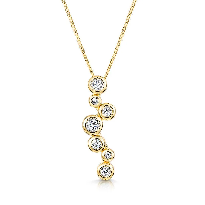 Bubble Pendant With Seven Cubic Zirconia Stones