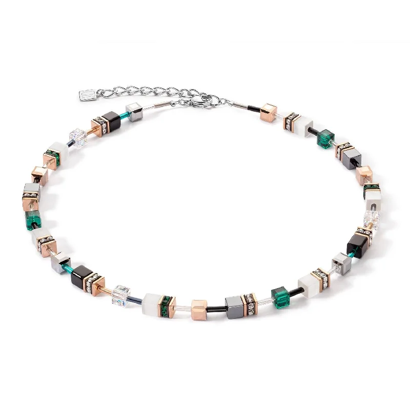 Coeur De Lion Green-White Iconic GeoCUBE® Necklace