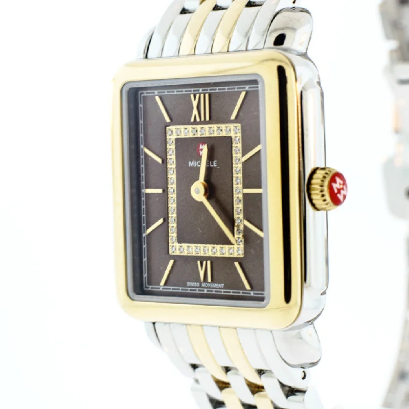 Deco ll Mid Two-Tone, Cocoa Diamond Dial Watch