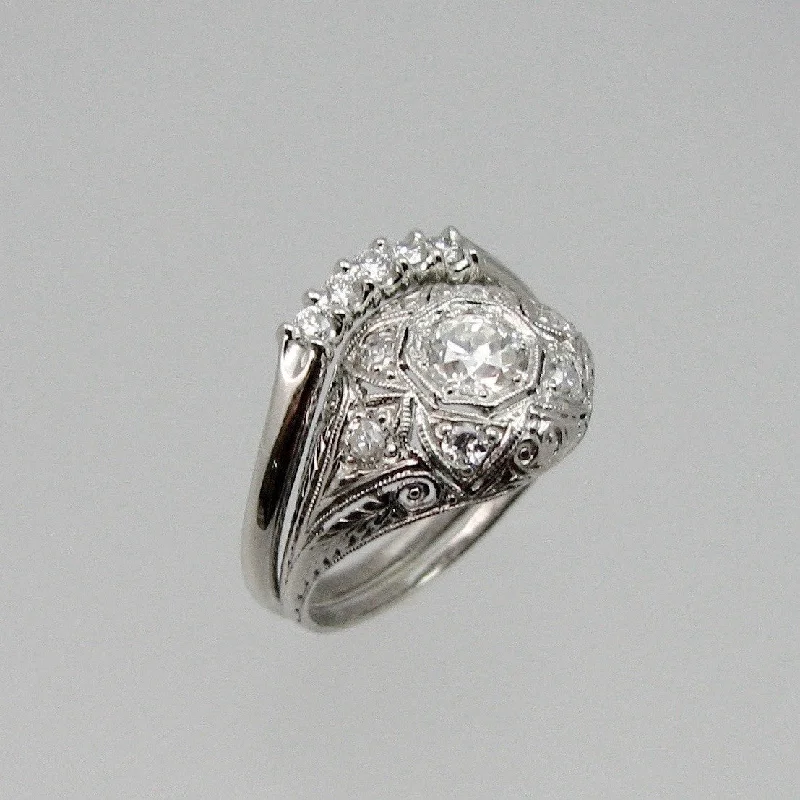 Dedicated band for Antique Platinum Ring