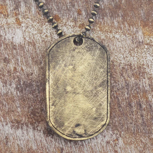 Dog Tag Necklace | Gold