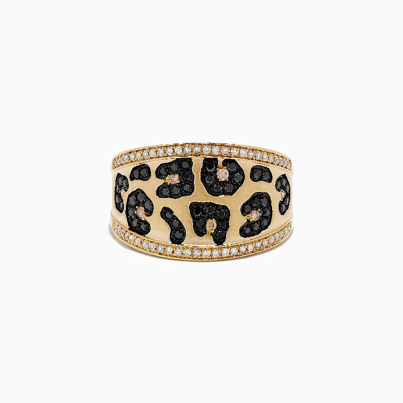 Signature 14K Yellow Gold Multi Color Diamond Leopard Spot Ring