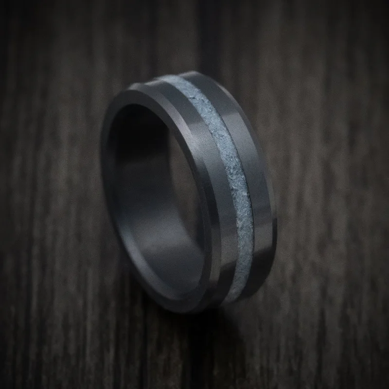 Elysium Black Diamond and Crushed Antler Inlay Men's Ring