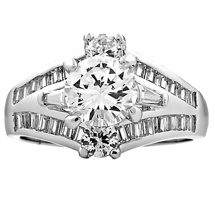 Fidelia: 3.2ct Russian Ice Stacked 1 pc 925 Silver Bridal Wedding Ring