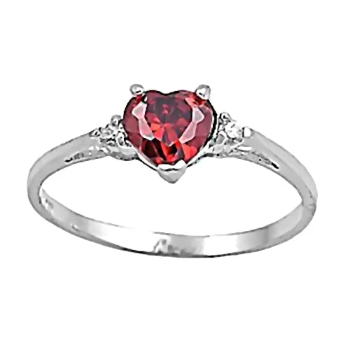 Gianna: 0.81ct Heart Cut Red Fire Garnet CZ Promise Friendship Ring