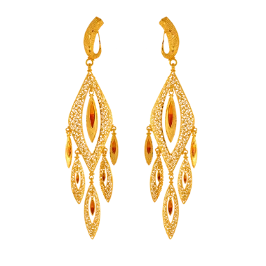 Gorgeous 22k Meenakari Gold Drop Earrings With Jali Work