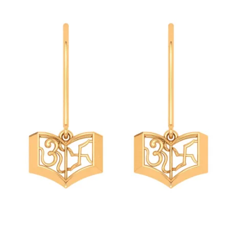 High Purity 22k Gold Earrings With Om & Swastika Symbols